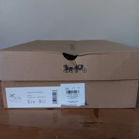 Coach Women Gale Wedge Sandal In Maple Signature Jacquard Platform Size 8.5 B - Picture 13 of 13